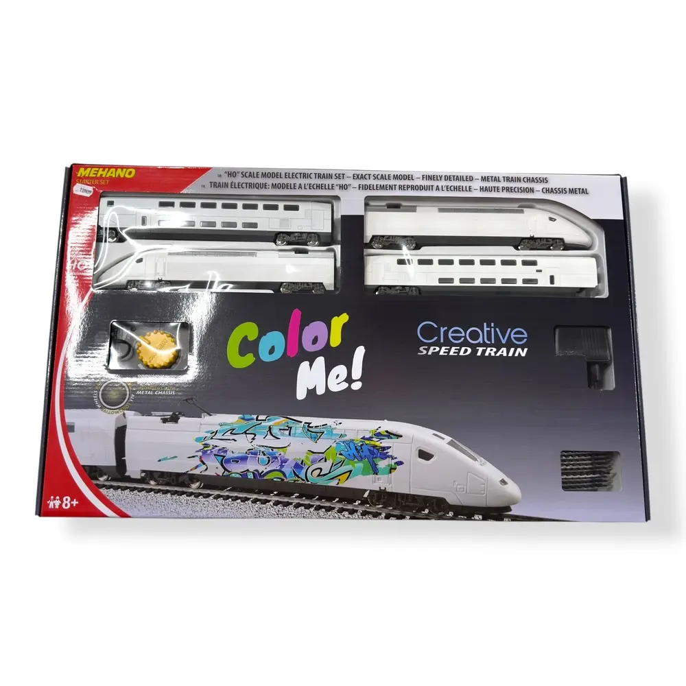 Coffret TGV blanc à personnaliser - Mehano T873 - HO 1/87 - Analogique - 2R