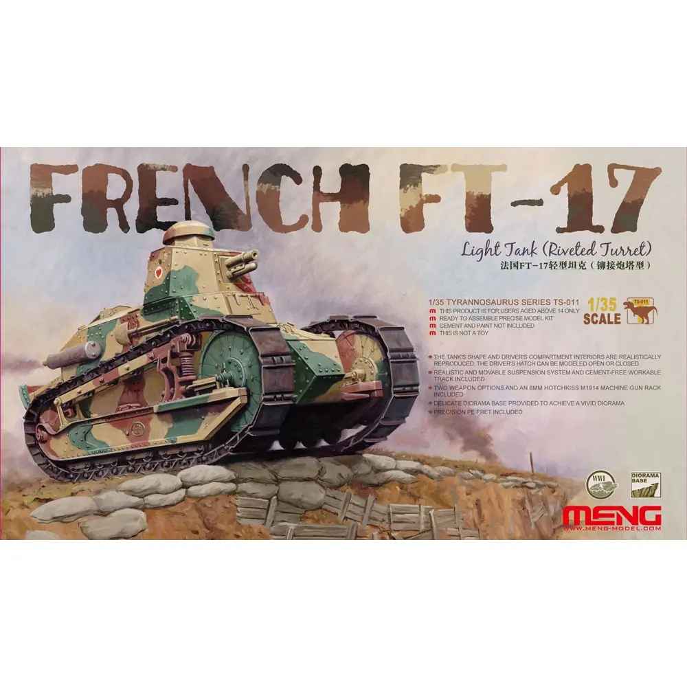 Char léger français FT-17 - Meng-Model TS-011 - 1/35