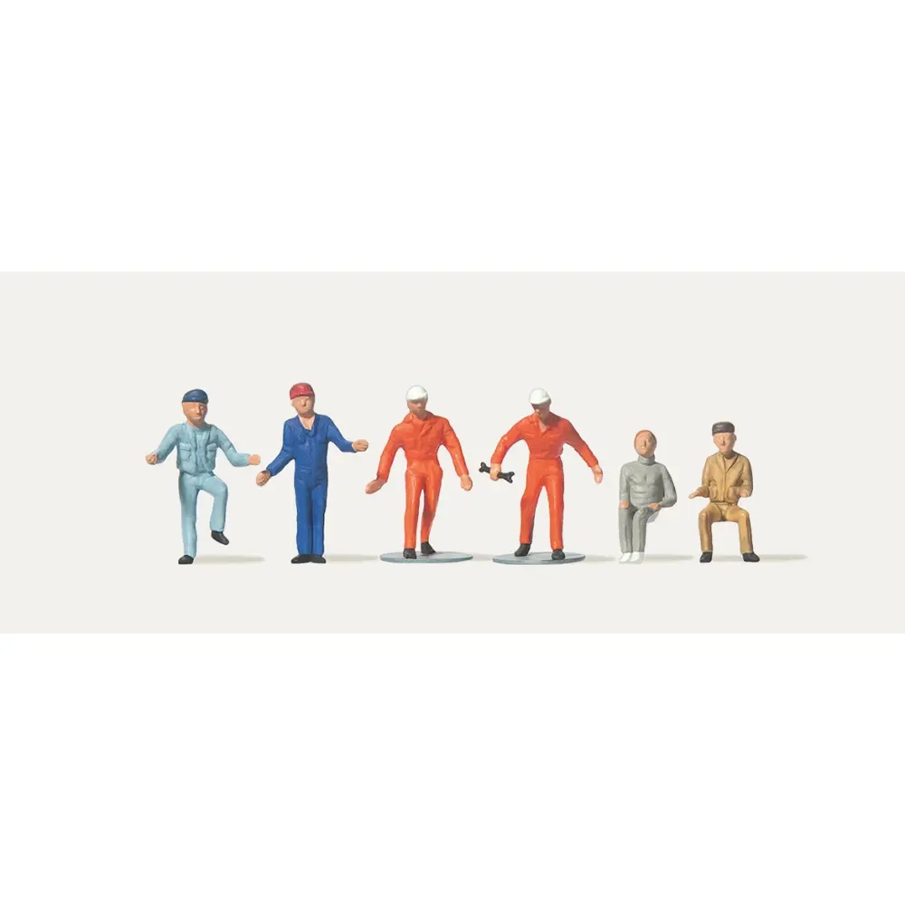 Lot de 6 Personnages - Chauffeurs & Mécaniciens - Merten 0212522 - HO: 1/87