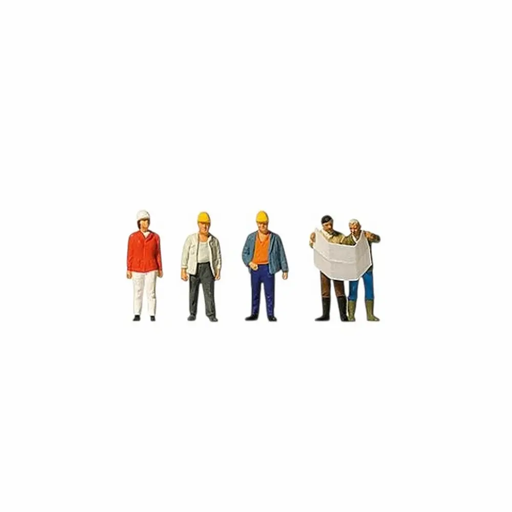 Ouvriers de chantier avec leurs accessoires - Merten 0212572 - HO 1/87