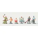 Lot de 6 personnages ouvriers agricoles - Merten 0270896 - N 1/160