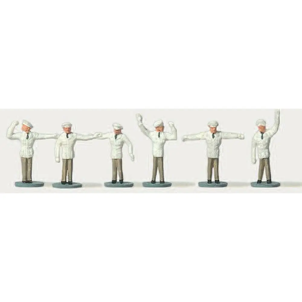Lot de 6 personnages agents de police Merten 0272252 - pour la circulation - N : 1/160