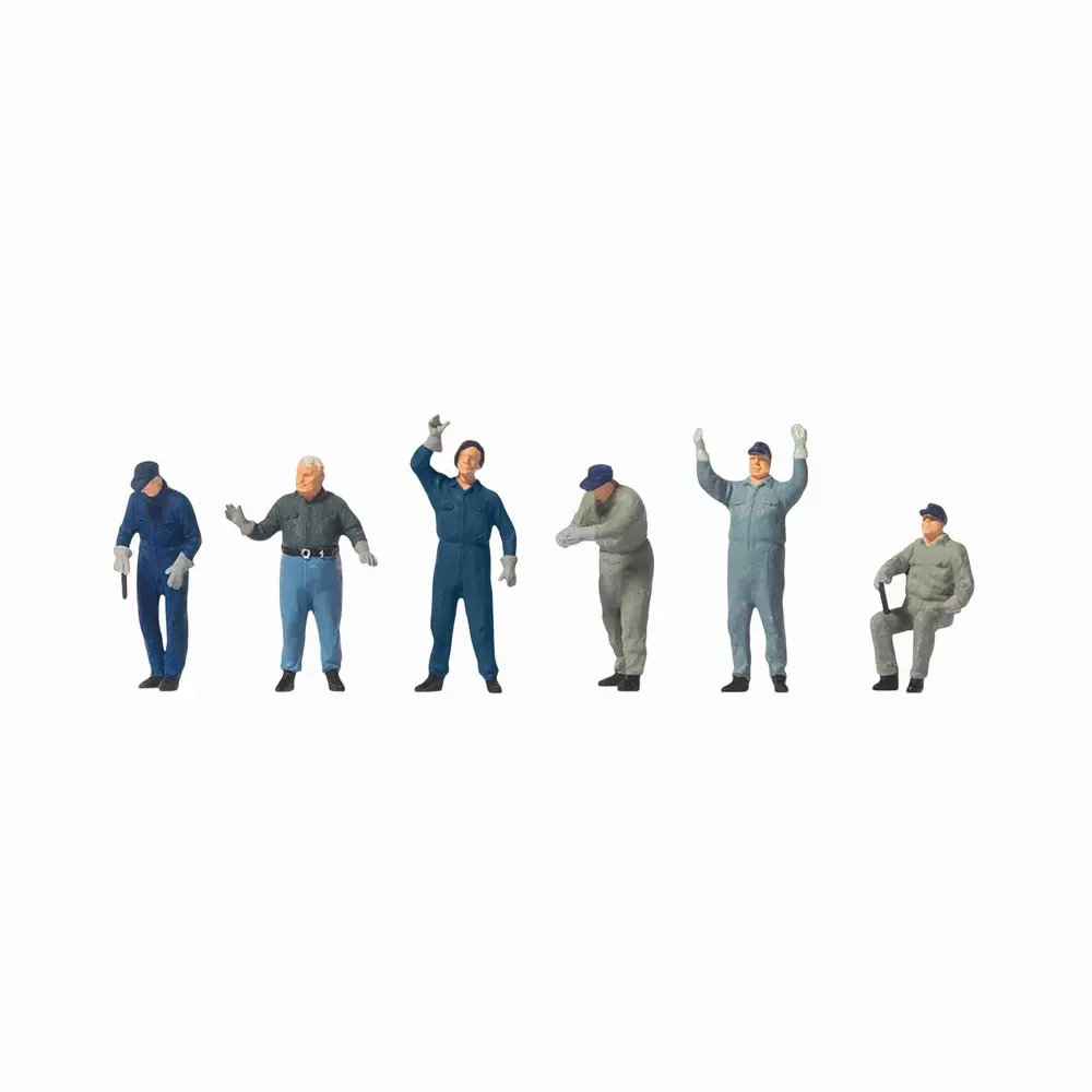 6 personnages ouvriers chargeant des marchandises - Merten 0212575 - HO 1/87