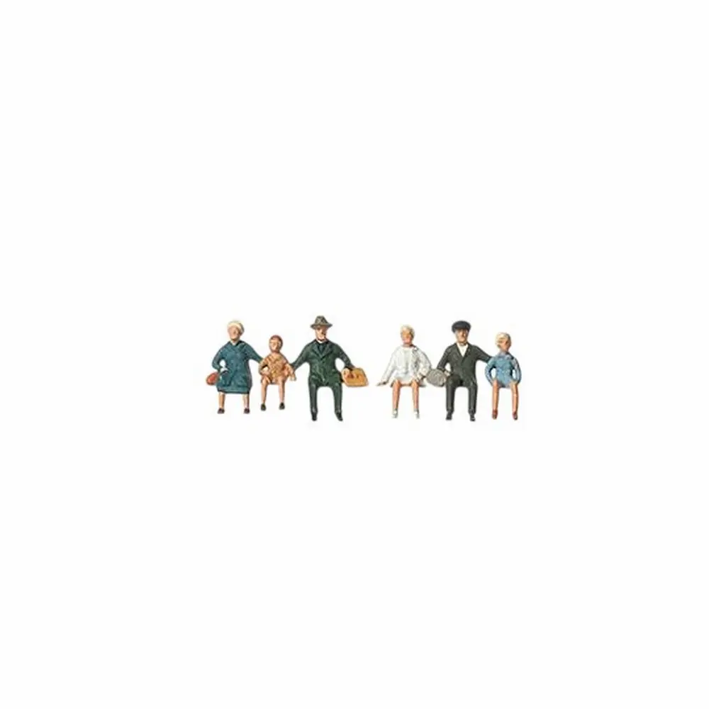 6 personnages assis en quai de gare - Merten 0280865 - TT 1/120