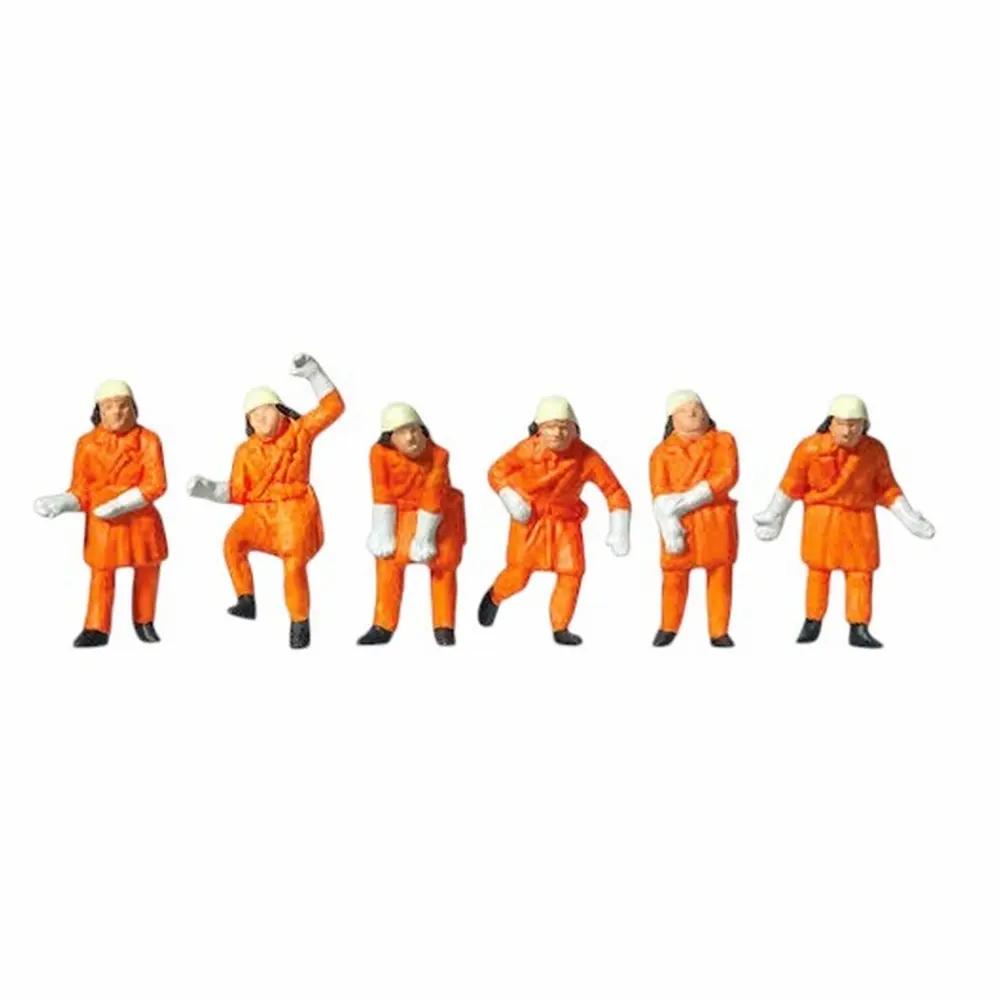6 personnages pompiers en tenue de protection - Merten 0212579 - HO 1/87
