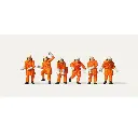 Lot de 6 personnages pompiers en tenue de protection - Merten 0212579 - HO 1/87