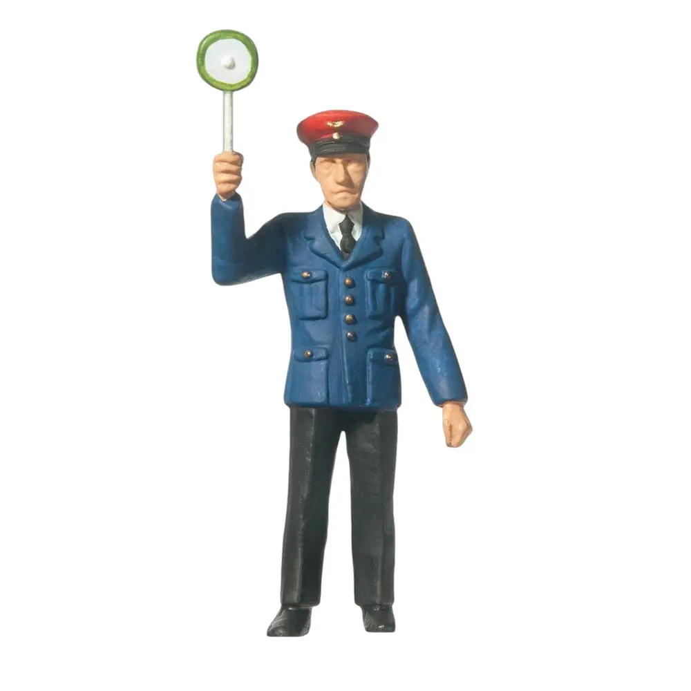 Figurine Chef de Gare avec Signal Levé - Merten 0240007 - G : 1/22.5