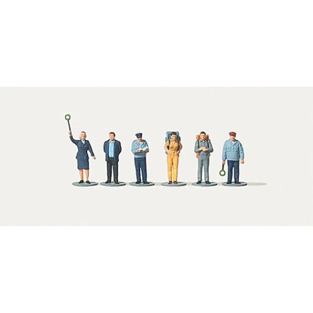 Lot de 6 personnages : Personnel ferroviaire - Merten 0282530 - TT 1/120