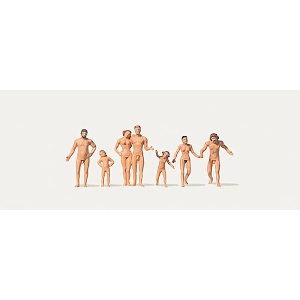 Lot de 7 personnages "Famille nudiste à la plage" - Merten 0212533 - HO 1/87