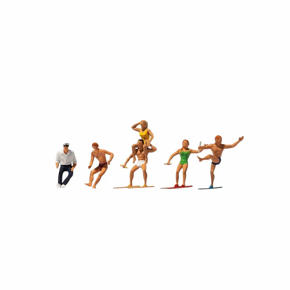5 personnages "Ski nautique et pilote de hors-bord" - Merten 0212534  - HO 1/87