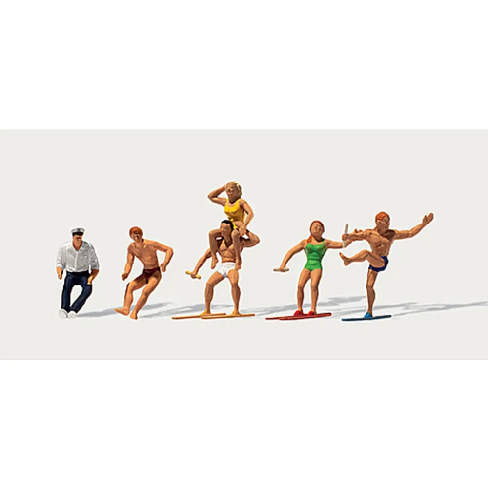 Lot de 5 personnages "Ski nautique et pilote de hors-bord" - Merten 0212534  - HO 1/87
