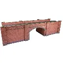 Pont ferroviaire en briques rouges - Metcalfe PO246 - OO/HO