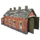 Hangar à locomotives à voie unique en briques rouges - Metcalfe PO331 - OO/HO