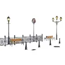 Accessoires de rues + Horloges et Lampes - Miniart 35639 - 1/35