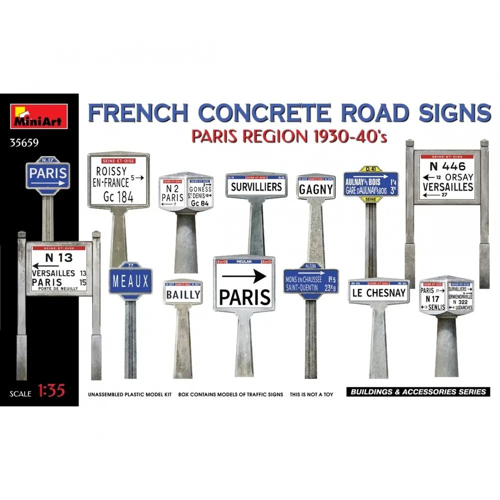 Panneaux de signalisation routière Paris 1930/1940 - Miniart 35659 - 1/35