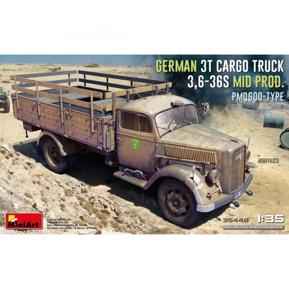 Camion cargo Ger. 3t Mid Pro. PmQ600 - MiniArt 550035449 - 1/35