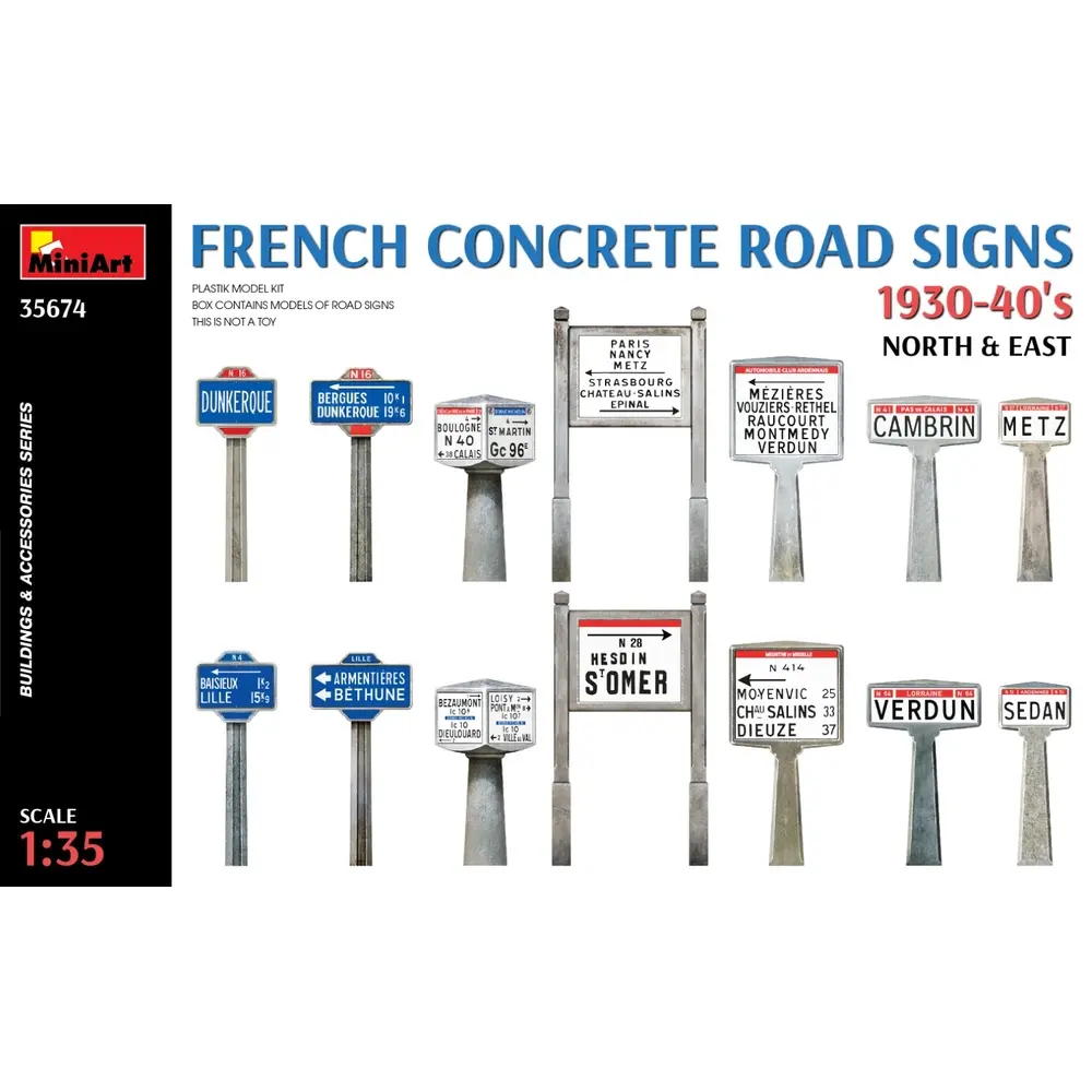 Panneaux routiers Français en béton - Miniart 550035674 - 1/35