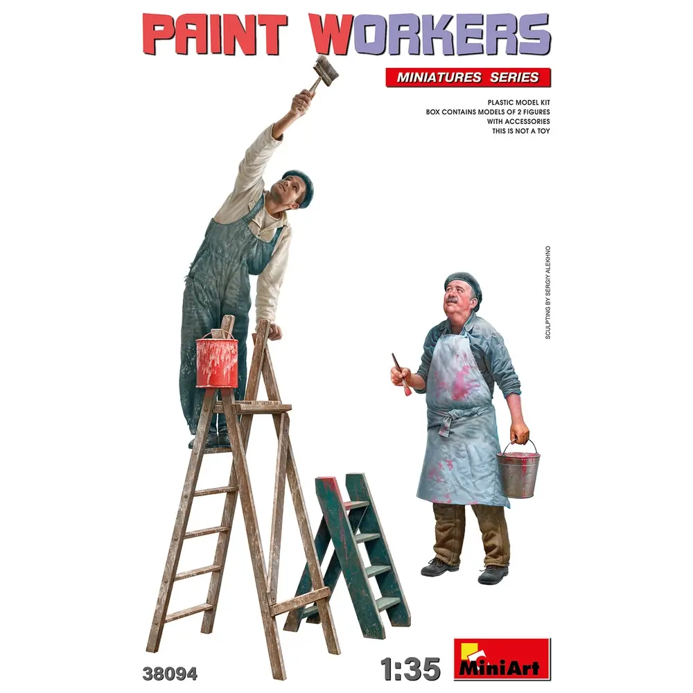 Ouvriers peintres avec accessoires - Miniart 550038094 - 1/35