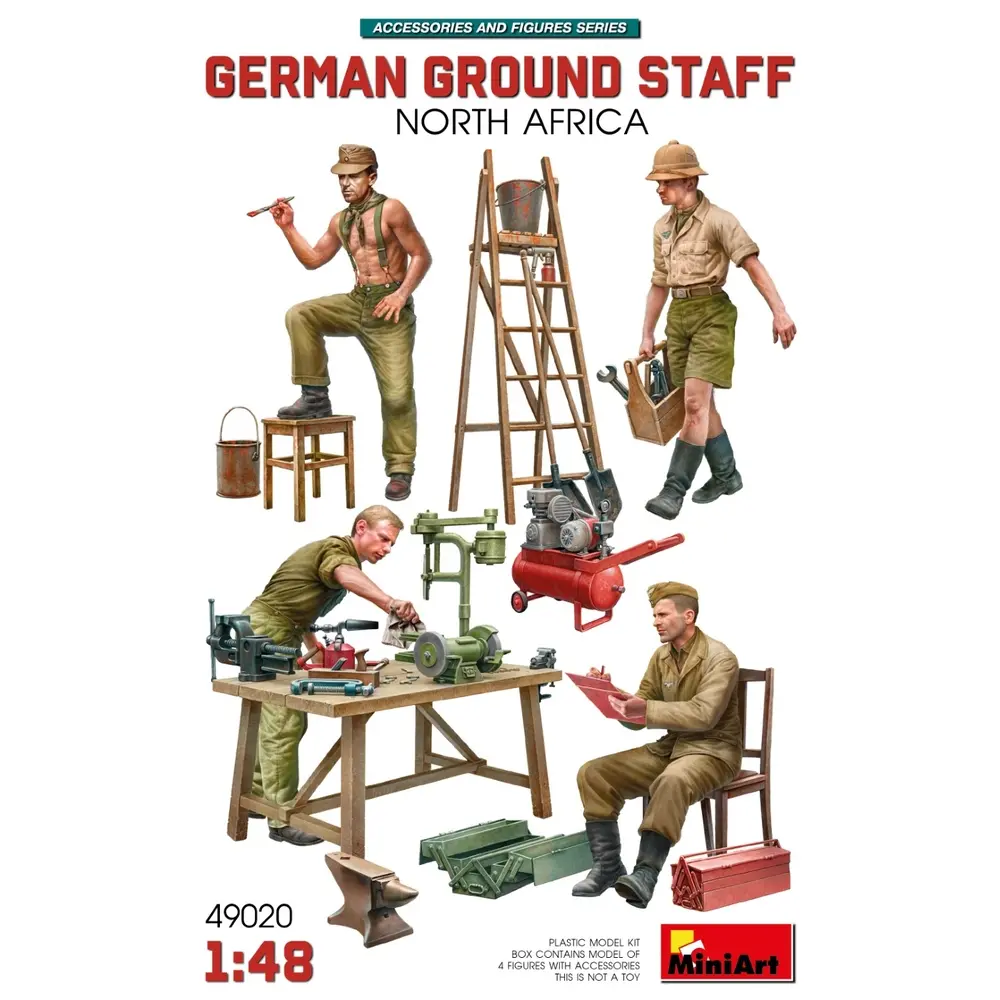 Personnel Allemand au sol avec accessoires - Miniart 550049020 - 1/48