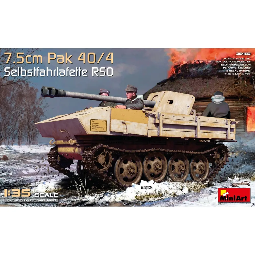 Pak 40/4 Selbstfahrlafette RSO 7,5cm - 386x240x60mm - Miniart 550035483 - 1/35