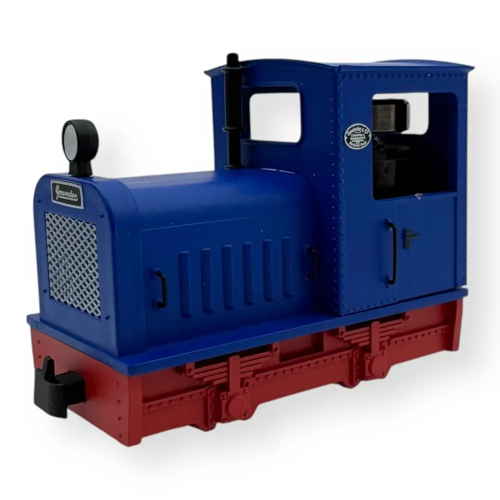 Locomotive Gmeinder en bleu avec châssis rouge - Minitrains 5013 - HOe 1/87