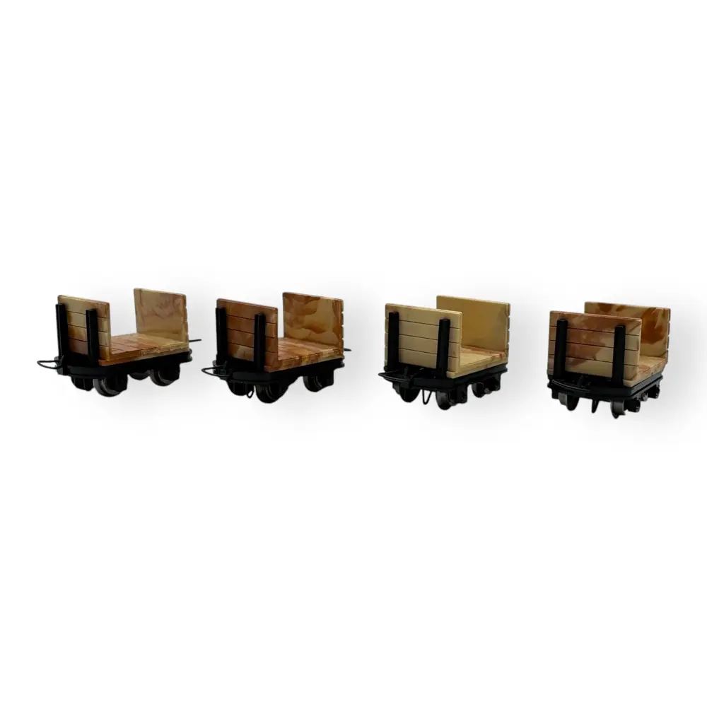Lot de 4 wagons de bois sans frein - Minitrains 3004 - HOe 1/87 - Ep III - 2R