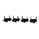 Lot de 4 charriots à bois sans frein - Minitrains 3002 - HOe 1/87 - DR - Ep III