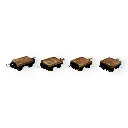 4 wagons plats sans frein - Minitrains 3005 - HOe 1/87 - Ep III