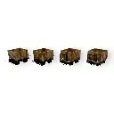 Lot de 4 wagons de chargement - Minitrains 3113 - HOe 1/87 - Ep III