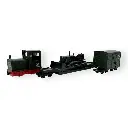 Set locotracteur + wagons & bulldozer - Minitrains 5096 - HOe 1/87 - Ep III-IV - Analogique - 2R