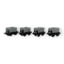 4 wagonnets à benne basculante pour ciment - Minitrains 5102 - HOe 1/87