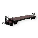 Wagon plat brun à bogies, avec manette de frein - Minitrains 5138 - HOe 1/87 - 2R
