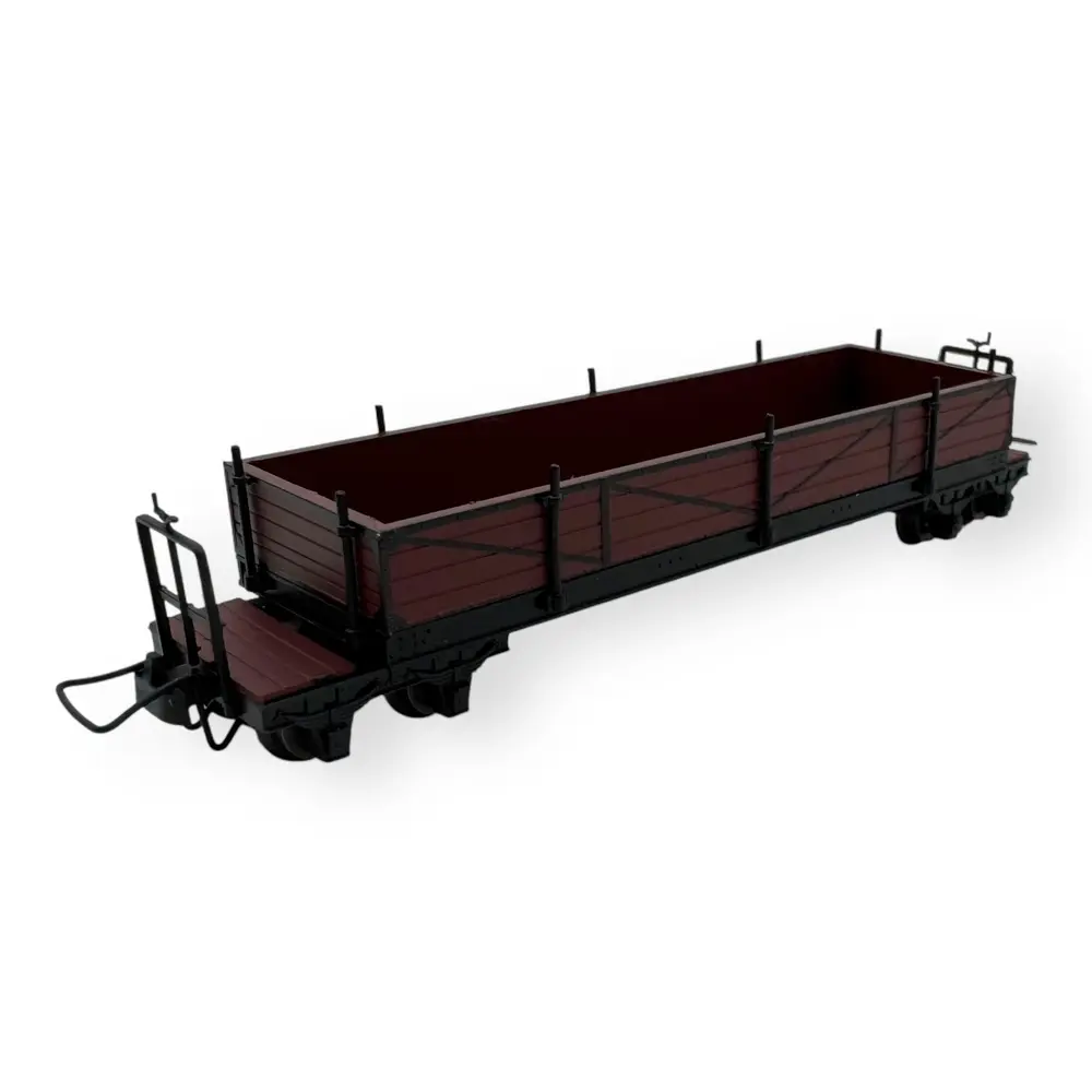 Wagon tombereau brun à bogies avec manette de frein - Minitrains 5145 - HOe 1/87 - 2R