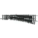 Aiguillage droite 15° coeur pola - Minitrix 14939 - 112.6 mm - N : 1/160 - code 80