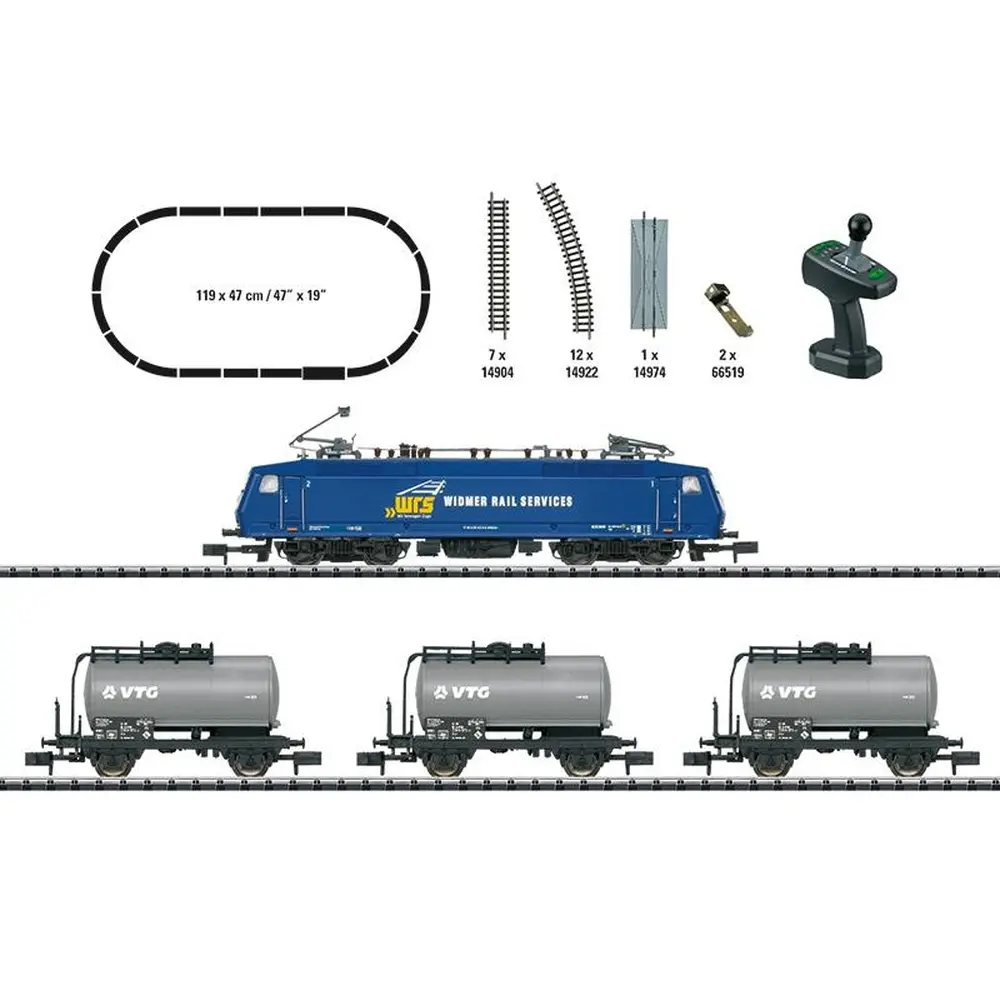 Coffret de départ "Train de marchandises" série 120 - MiniTrix 11158 - N 1/160 - AG - 2R - EP VI - Digitale
