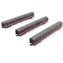 Set de 3 voitures grandes  lignes "Le Capitole" MINITRIX 18218 - SNCF - N 1/160