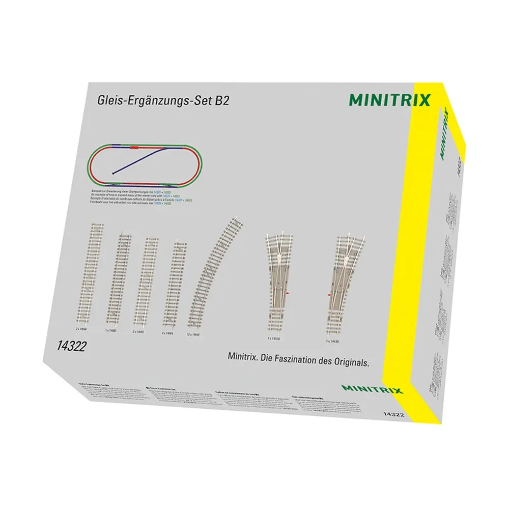 Coffret de rails extension B2 - Minitrix 14322 - N 1/160 - Code 60