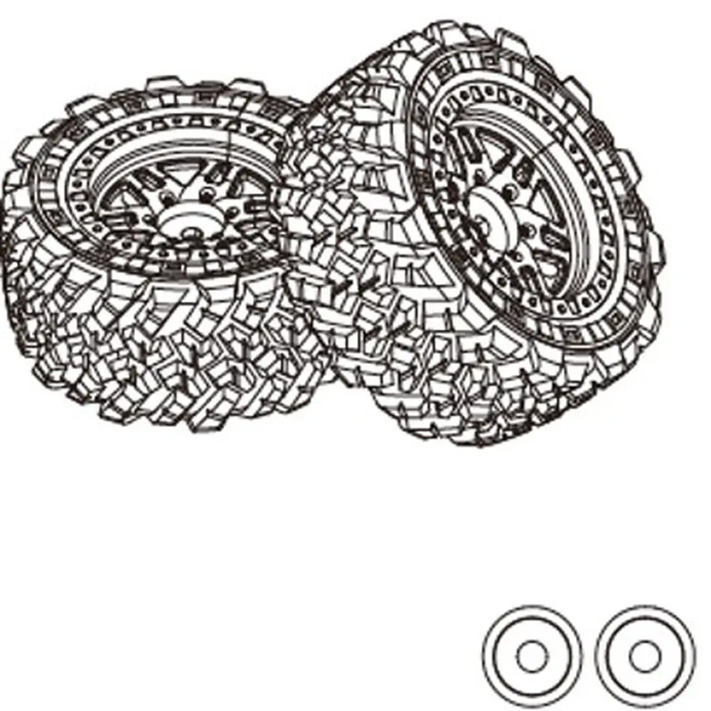 Roues d'origine (x2) pour Hyper Go 14209 - MJX 14300D1 - 1/14