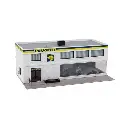 Garage Peugeot avec vitrine MKD 2024 - HO 1/87 - 215 x 80 x 98 mm