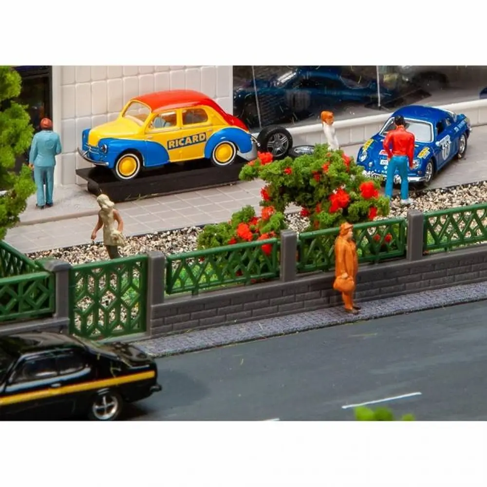 Maquette clôture de jardin livrée verte et grise - MKD 2022 - HO 1/87 -