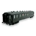 Voiture OCEM seconde classe B9 livrée verte châssis gris, toit et bouts verts avec marquage 1964 - Models World 40206 - HO : 1/87