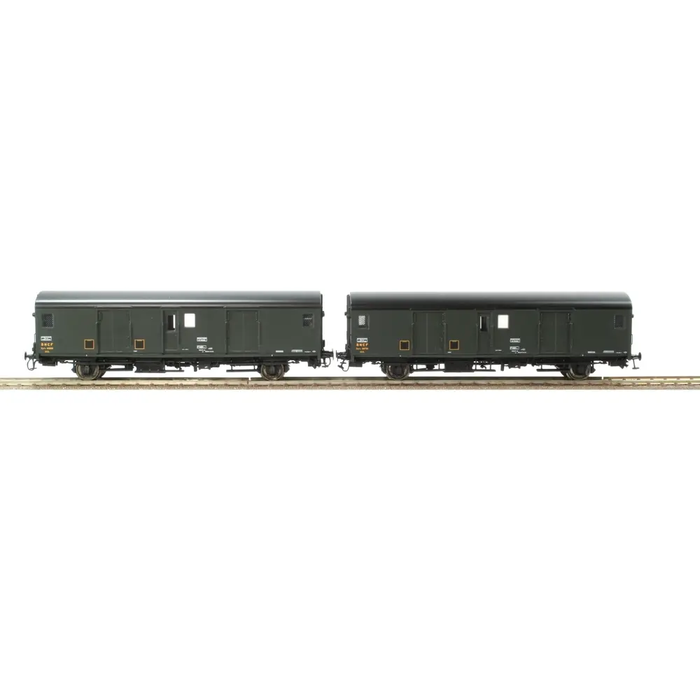 Lot de 2 fourgons type Dqd2m - Models world 30303 - HO 1/87 - SNCF