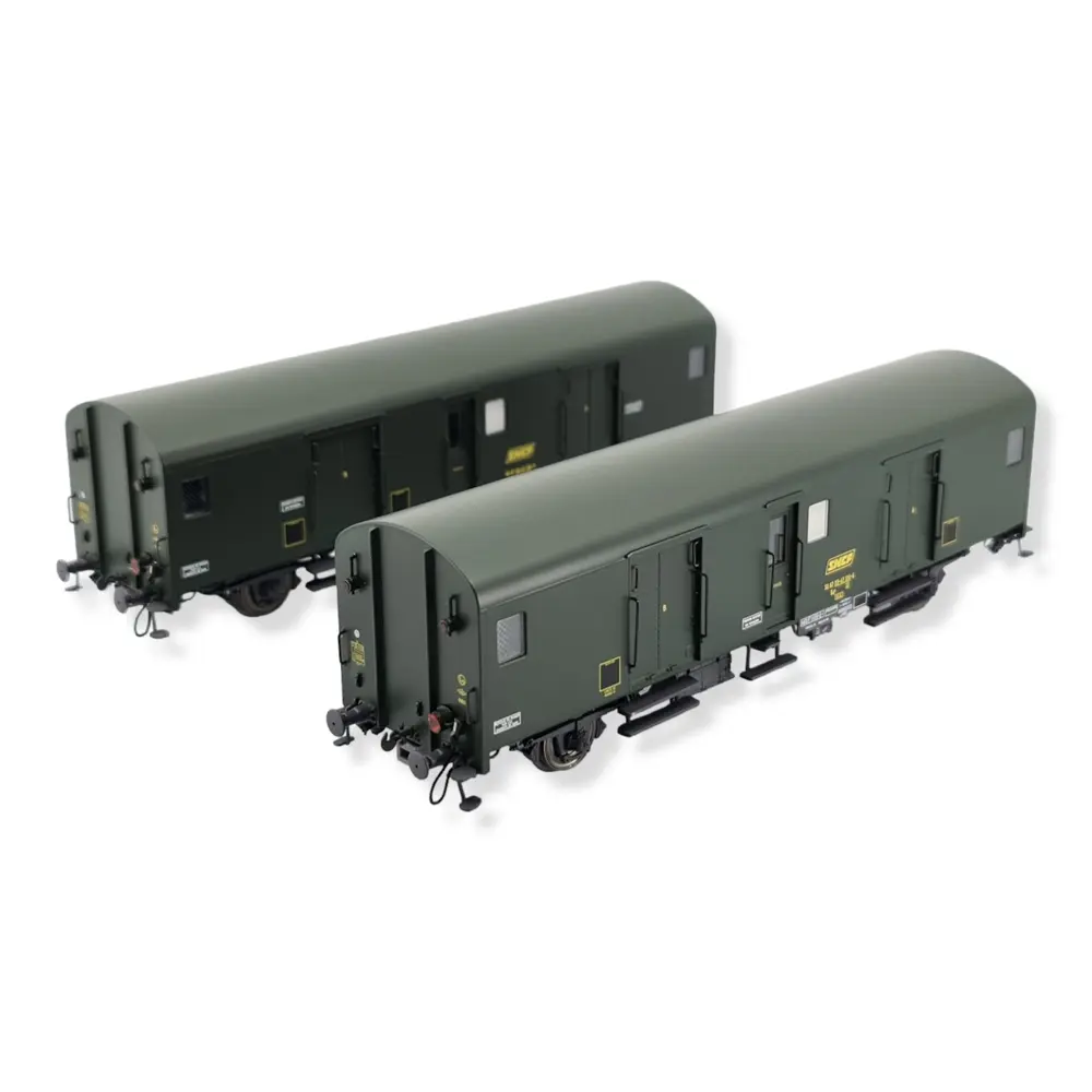 Set 2 FOURGONS bagages Dd2ai Vert 301 - MODELS WORLD 30318 - SNCF - HO 1/87 - EP IVa