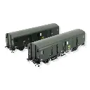 Set 2 FOURGONS bagages Dd2ai Vert 301 - MODELS WORLD 30318 - SNCF - HO 1/87 - EP IVa