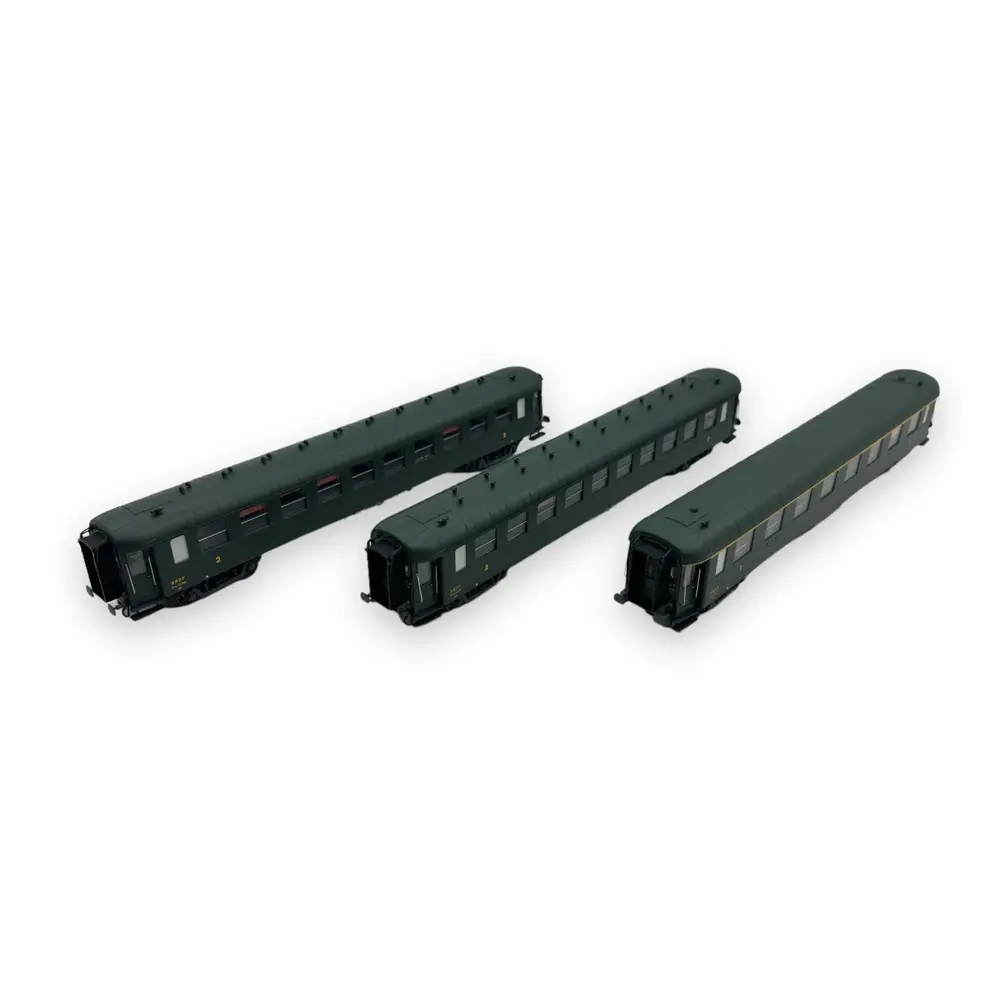 Set de 3 voitures OCEM parois-lisses A8myfi / B10myfi / B10myfi - Models World 40941 - HO 1/87 - SNCF - Ep III - 2R