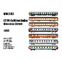 Coffret de 7 voitures voyageurs Munich-Zurich EC 96 Gottfried Keller - Models World 2105 - HO 1/87 - SBB - Ep V - 2R