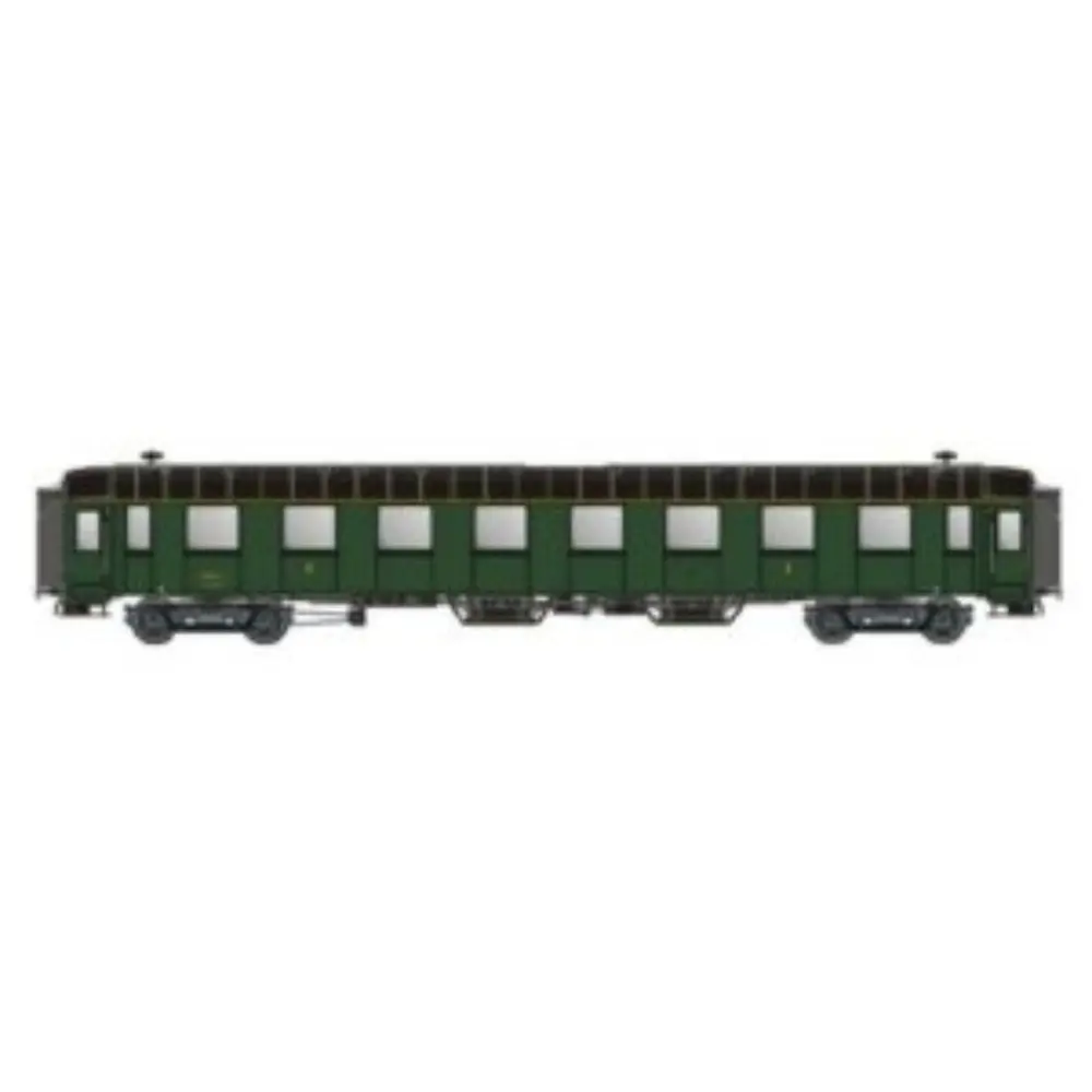 Voiture voyageurs OCEM RA A8 MYFI, toit et châssis noir, 1956, ex midi - Models World 40918 - HO 1/87 - SNCF - Ep IIIC-D