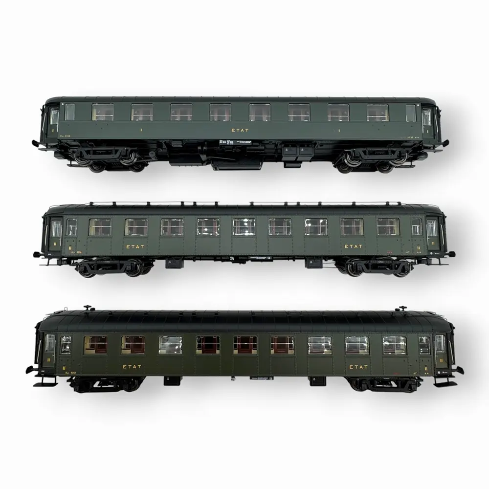 Set de 3 voitures OCEM PL et RA A8 / B9 / B9, marquage ETAT - Models World 40935 - HO 1/87 - ETAT - Ep IIb - 2R
