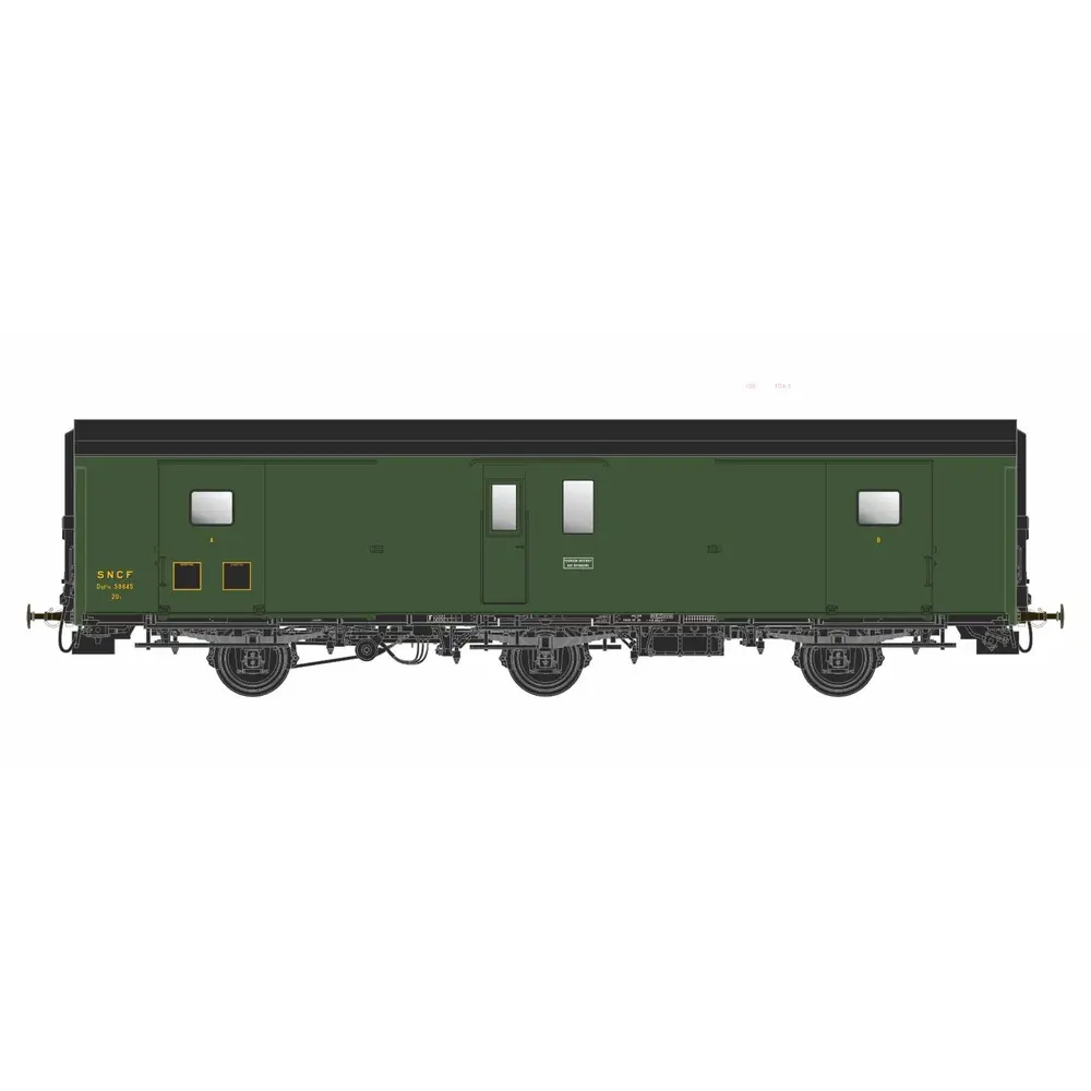 Fourgon Dqd²m PLM 3 essieux métallisé - Models World MW103 - HO 1/87 - SNCF - Ep IIIc/d - 2R