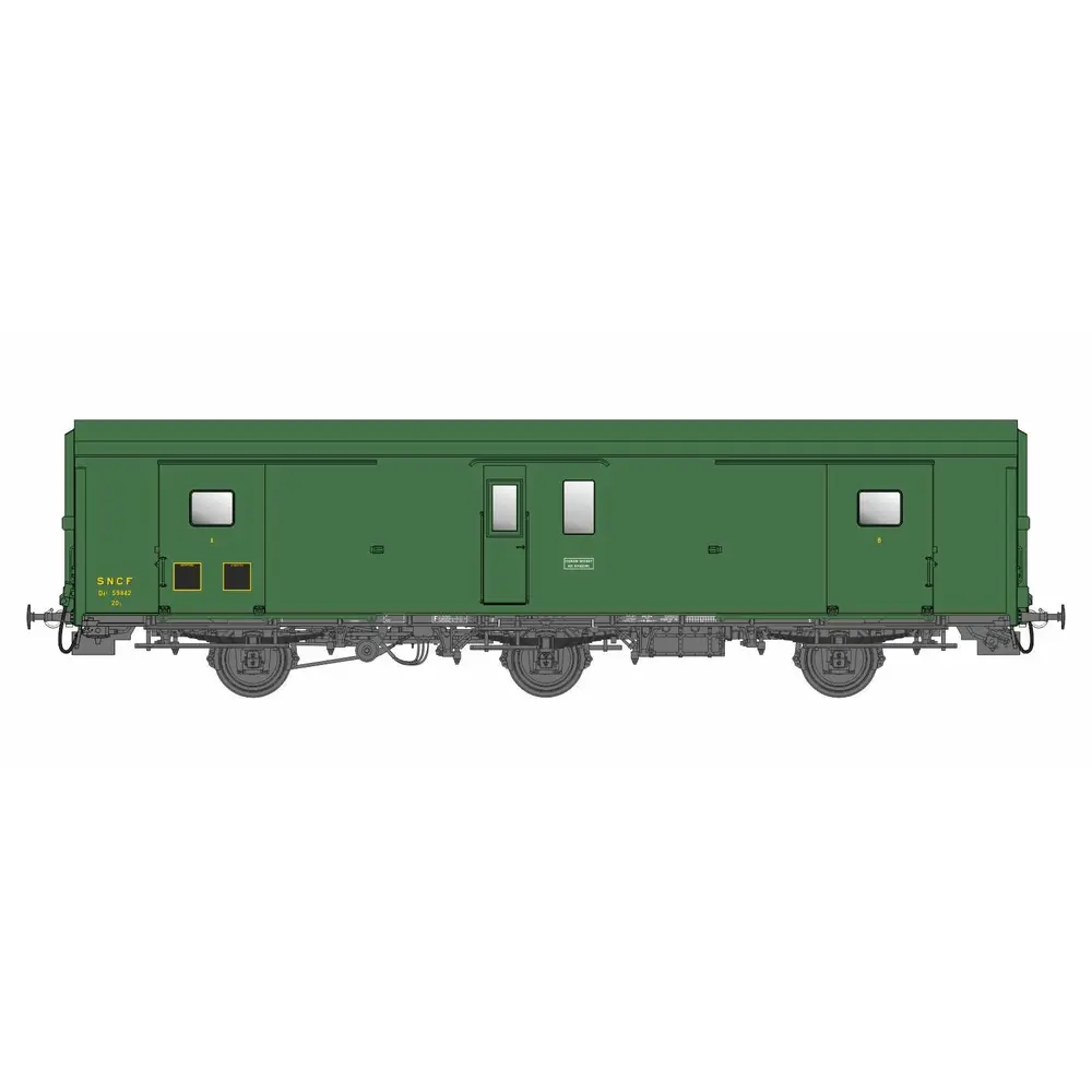 Fourgon Dd²ai 3 essieux métallisé - Models World MW105 - HO 1/87 - SNCF - Ep III - 2R